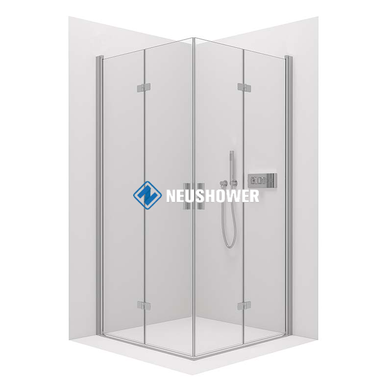 Square shape corner shower enclosure DY213 - bi-fold doors - 8mm NANO glass custom-made shower room