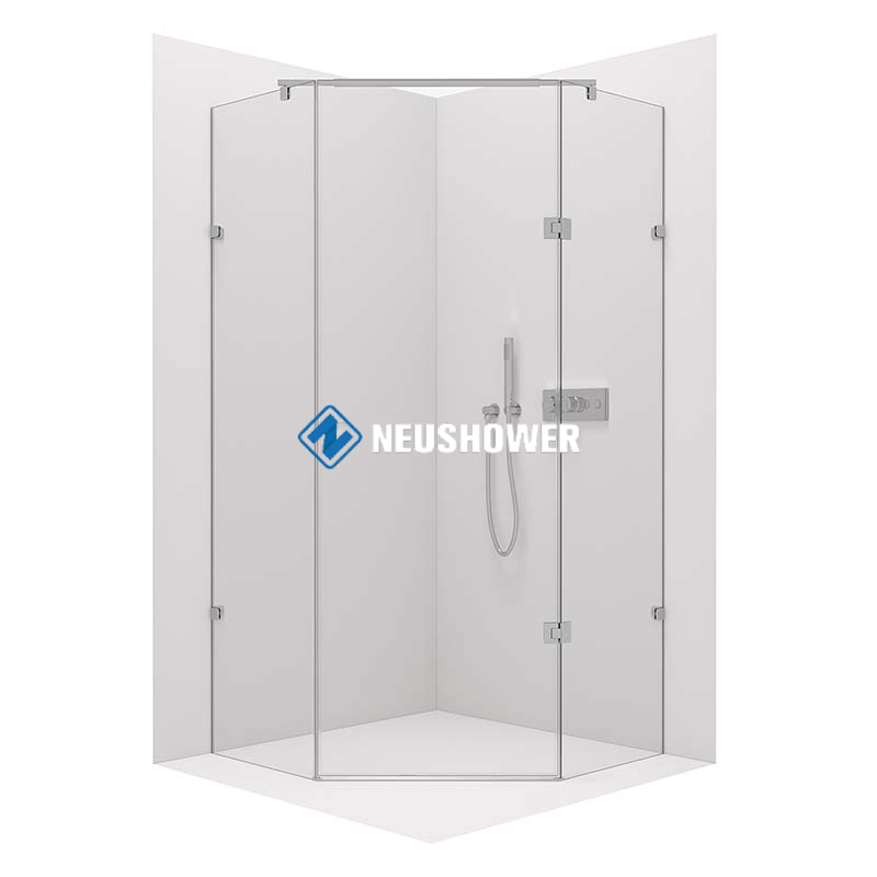 Corner Shower Enclosure Pentagonal Shower Cabin DY415 - Frameless - 8mm Safety NANO Glass Shower Door