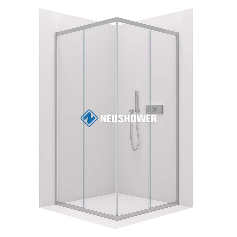 Custom Made Square 6mm Tempered Glass Sliding Shower Enclosure DY506 corner shower room