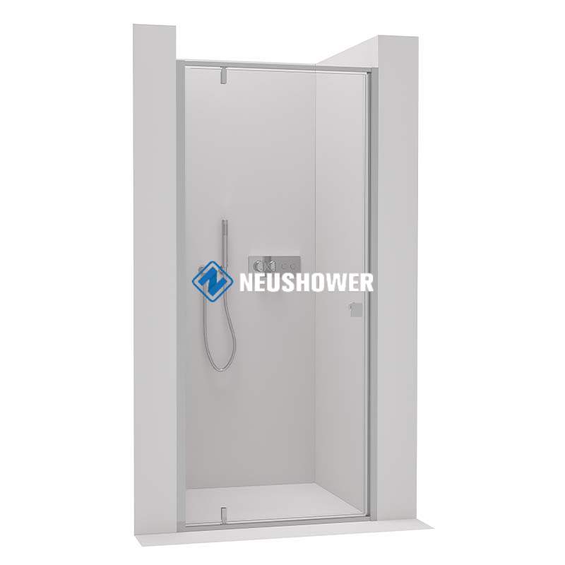 China supplier Corner shower with revolving door NT604 FLEX - 6 mm nano clear glass - profile color selectable