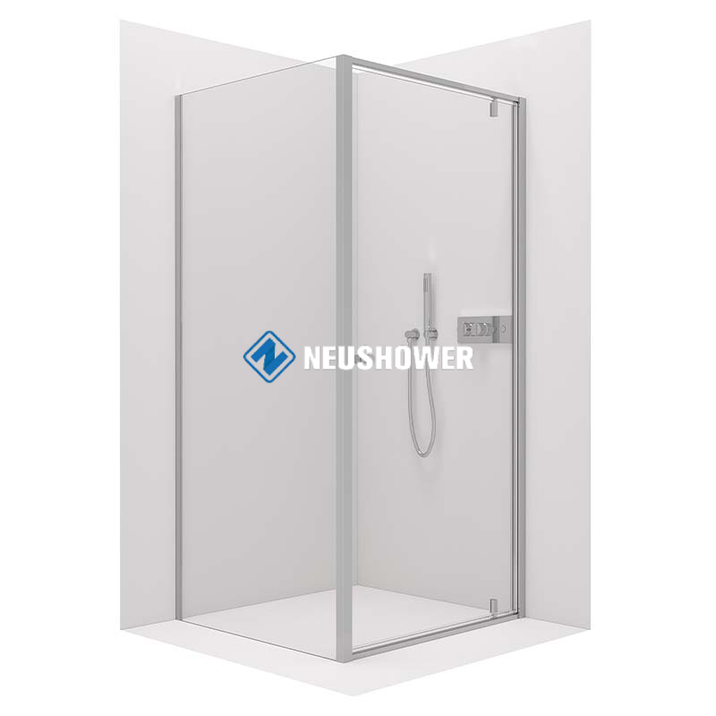 Matt Black Pivot Door Corner Shower Enclosure DY605 - 6mm Nano Grey Glass - selectable dimensions