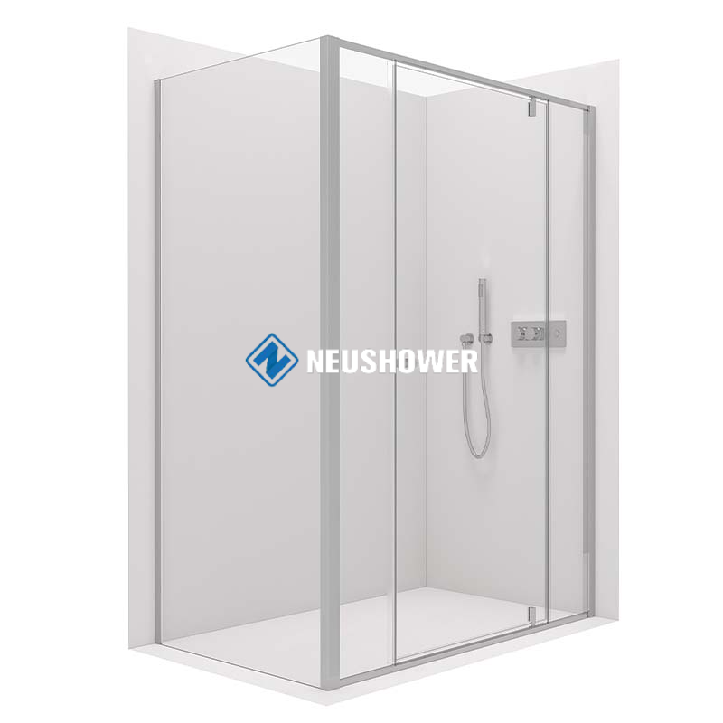 China Shower Eclosure Manufacturer Modern Corner Black Framed Pivot Door Shower Room