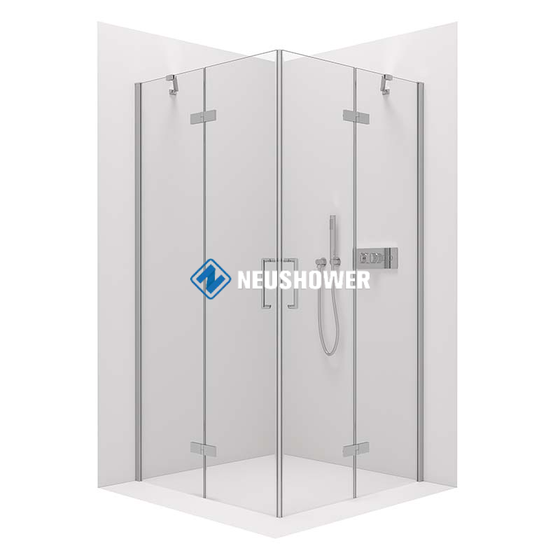 Corner shower enclosure DY809 - frameless - 6mm tempered glass NANO coating - 90 x 90 x 195 cm