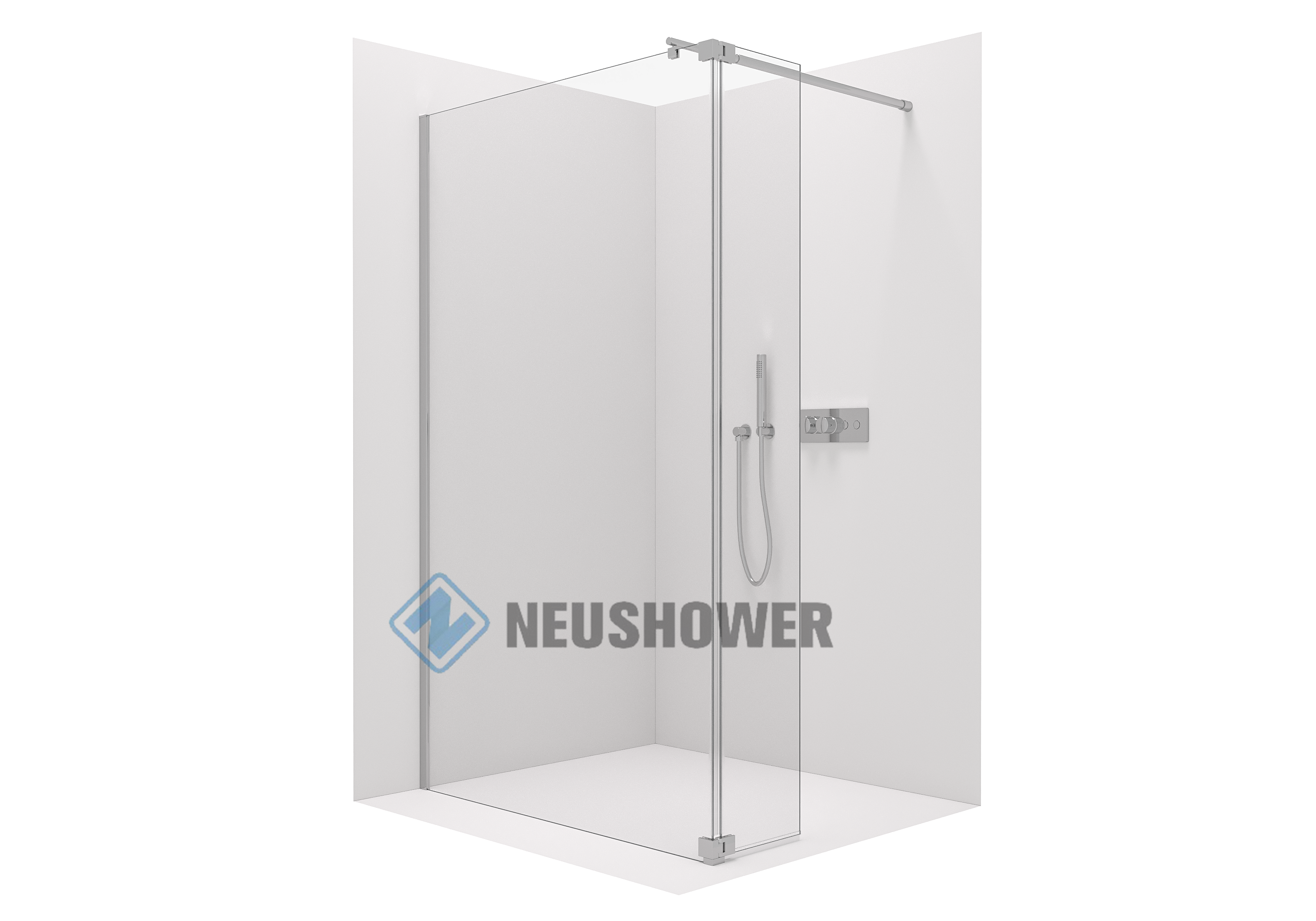 Walk-in shower with hinged return DY109 - NANO tempered glass ESG - 8mm