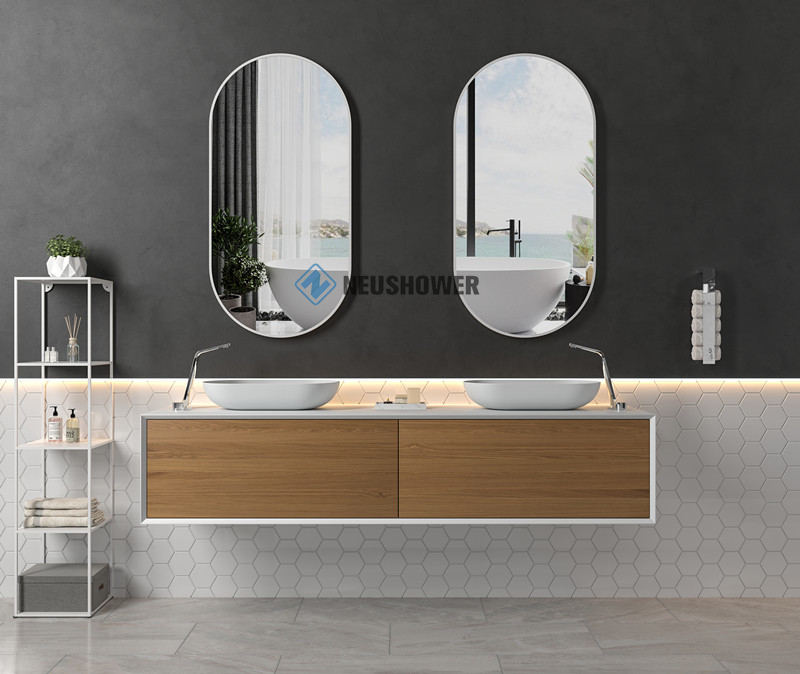 Modern wall mounted bath vanity smart mirror with led lights